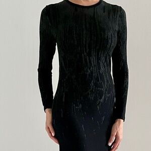 VINTAGE 1998 JEAN PAUL GAULTIER LONG SLEEVE BLACK DRESS - SIZE 38